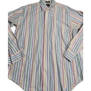 2752 Vintage Chaps Ralph Lauren Colorful Striped LS Button Down Men's‎ Large